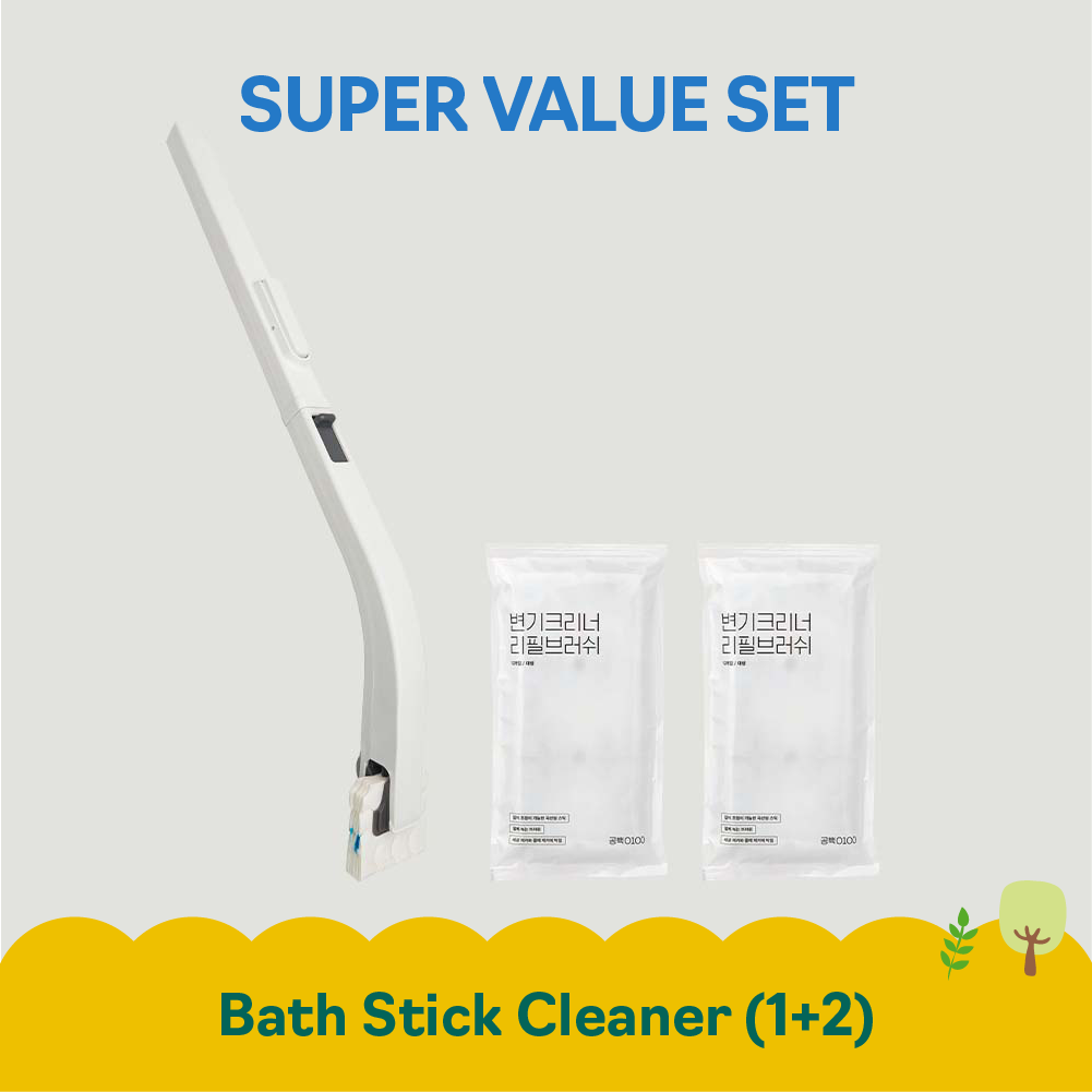 Bath & Toilet Stick Cleaner Combo Set ( Bath Stick Cleaner + 2 Large Refills)