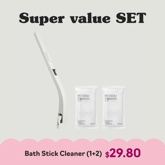 Bath & Toilet Stick Cleaner ( 1 Brush + 2 Large Refill Packs) COMBO SET